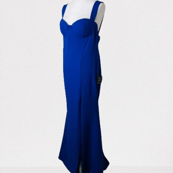 Lulus NEW Commotion-Worthy Bustier Backless Maxi Dress Size XL Royal Blue - Picture 7 of 13
